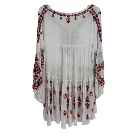 Free People Arianna Embroidered Tunic Top /mini Dress Size Medium Women’s White - Picture 5 of 13